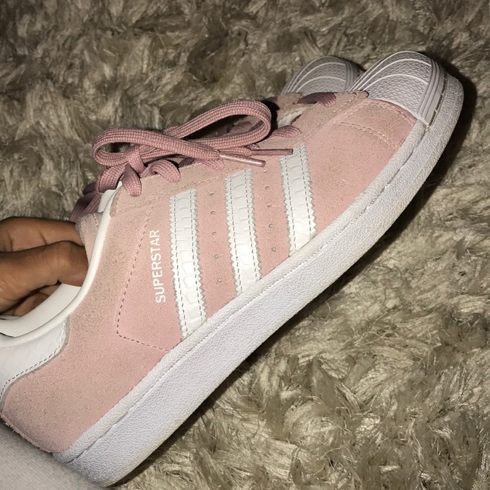 Pink Suede Adidas Superstars